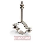 NIBRO 3 Medium Duty Pipe Clamp SET with Threaded Stud 12.0mmxMat.20x3mm d2 7mm (incl.M6x20mm) V2A - AISI 304 (1.4301)