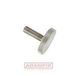 DIN 653 Knurled thumb screw low type M4x12mm AISI 303 PLAIN Stainless METRIC Full Rounded