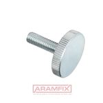 DIN 653 Knurled thumb screw low type M4x6mm Steel Zinc Plated METRIC Rounded