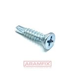 ISO 15482 Tapping Screw for Metal 6.3x70mm Carbon Steel Zinc Plated Phillips Full Flat