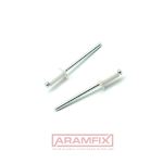 ISO 15983A Domed Head Blind Rivets 4x6mm Aluminium 3,5% MG / Steel RAL 9010 WHITE METRIC Domed