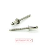 ISO 15983A Domed Head Blind Rivets 4.8x8mm Stainless A2 / Stainless A2 PLAIN Stainless METRIC Domed