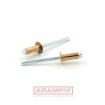 ISO 15983A Domed Head Blind Rivets 4x14mm Copper / Steel PLAIN METRIC Domed