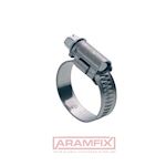 DIN 3017-1 Hose clamp 16-25/12 W2 (Screw 1.0244/Band 1.4016) Zinc Plated