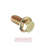 DIN 6921 Hex Bolt Flanged M12x25mm Grade 8.8 Zinc Cr6+ Yellow Plated METRIC Partially Rounded