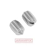 ISO 7434 Set screw High-Hold Cone-Point M3x5mm Class A2 PLAIN Stainless Slotted METRIC Full