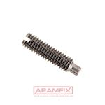 ISO 7435 Set screw Extended-Tip M4x5mm Grade 4.8 PLAIN Slotted METRIC Full