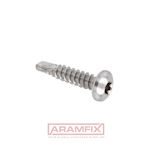 DIN 7504N/M Drilling Screws with fixed EPDM washer 3.5x16mm Class A2 PLAIN Stainless Phillips #2 Full Rounded