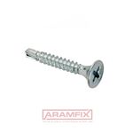 DIN 7504P/O Drilling Screws with fixed EPDM washer 4.2x25mm Class A2 PLAIN Stainless Phillips #2 Full Flat