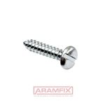 DIN 7971C Tapping Screw for Metal 3.9x16mm Carbon Steel Zinc Plated Slotted Full Rounded