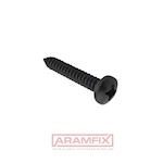 DIN 7981C Tapping Screw for Metal 3.5x13mm Carbon Steel Zinc Cr3+ Black Plated Phillips Full Rounded