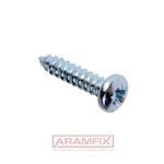 DIN 7981C Sheet Metal Screw 2.9x13mm Carbon Steel Zinc Plated Pozidriv PZ1 Full Rounded