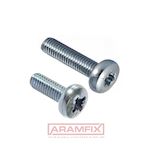 DIN 7985 Pan Head Screw M3x12mm Grade 4.8 Zinc Plated Pozidriv PZ1 METRIC Full Rounded