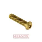 DIN 7985 Pan Head Screw M4x12mm Brass PLAIN Brass Cross METRIC Full Rounded