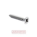 DIN 7982C Tapping Screw for Metal 5.5x60mm Class A4 PLAIN Stainless Pozidriv METRIC Full Countersunk