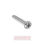 ISO 7050C Sheet Metal Screw 4.8x9.5mm Class A2 PLAIN Stainless Phillips Full Flat