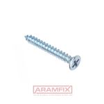 ISO 7050C Sheet Metal Screw 2.2x9.5mm Carbon Steel Zinc Plated Phillips Full Flat