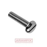 DIN 85 Pan Head Screw M1x2mm Grade 4.8 PLAIN Slotted METRIC Full Rounded