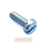 DIN 85 Pan Head Screw M10x55mm Grade 4.8 Zinc Plated Slotted METRIC Full Rounded