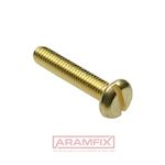 DIN 85 Pan Head Screw M8x55mm Brass PLAIN Brass Slotted METRIC Full Rounded