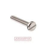 DIN 85 Pan Head Screw M6x10mm Class A5 1.4571 PLAIN Stainless Slotted METRIC Full Rounded