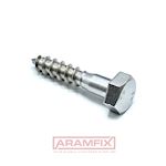 DIN 571 Hex Head Screws for Wood 4x35mm Class A4 PLAIN Stainless  Partially Hex