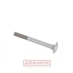 DIN 603 Carriage Bolt M16x380mm Grade 4.6 PLAIN Stainless METRIC Partially Rounded