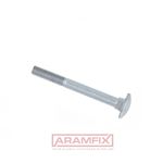 DIN 603 Carriage Bolt M8x80mm Grade 4.8 Zinc-Flake GEOMET 321A METRIC Partially Rounded