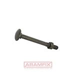 DIN 603/555 Carriage Bolt with Nut M8x16mm Grade 4.8 PLAIN METRIC Full Rounded