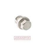 DIN 910 Screw Plug with collar 5/8 Class A4 PLAIN Stainless INCH Full Hex