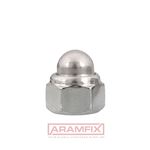 DIN 986 Cap Nuts M8 Class A2-70 PLAIN Stainless METRIC Domed