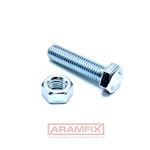 DIN 933/934 Hex Bolt + Nut M18x80mm Grade 8.8 Zinc Plated METRIC Full Hex