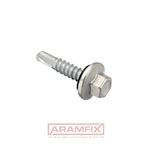 SS-302 CAP Ins Drilling Screws with fixed EPDM washer 14x3 1/4 Carbon Steel ECO INCH Hex