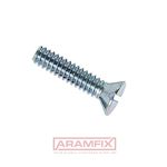 ISO 2009 Flat Head Countersunk M3x6mm Grade 4.8 Zinc Plated Slotted METRIC Full Flat