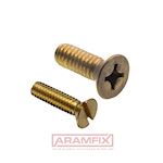 ISO 2009 Flat Head Countersunk M4x20mm Brass PLAIN Brass Slotted METRIC Full Flat