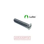 ISO 2009 Flat Head Countersunk M6x25mm Class A2 LUBO Lubrication Slotted METRIC Full Flat