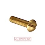 ISO 2010 Rounded Head Countersunk M4x12mm Brass PLAIN Brass Slotted METRIC Full Oval