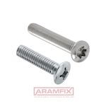 ISO 7047 Rounded Head Countersunk M6x8mm Class A4 PLAIN Stainless Phillips #1 METRIC Full Oval