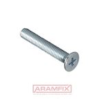 ISO 7046-1 Flat Head Countersunk M2.5x8mm Grade 4.8 Zinc Plated Phillips #1 METRIC Full Flat