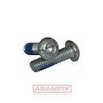 ISO 7380-1 Socket Head Screw Low-Profile M8x16mm Grade 10.9 Zinc Plated with Blue nylon KLF patch TORX T40 METRIC Full Button Head