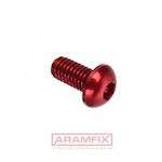 ISO 7380-1 Socket Button Head Screw M4x6mm Aluminium 6061 Anodized Red Hex METRIC Full Button Head