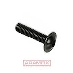 ISO 7380-2 Socket Button Head Screw with Flange M6x16mm Grade 10.9 Zinc Cr3+ Black Plated Hex METRIC Full Button Head