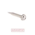 ISO 15480 Drilling Screws with fixed EPDM washer 5.5x38mm Class A2 PLAIN Stainless External HEX Full Hex with EPDM washer