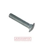 ISO 8677/4034 Carriage Bolt with Nut M8x25mm Grade 8.8 HDG [Hot Dip Galvanised] METRIC Partially Rounded