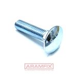 ISO 8677 Carriage Bolt M6x16mm Grade 4.8 Zinc Plated METRIC Full Rounded