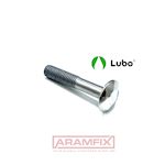 ISO 8677 Carriage Bolt M8x60mm Class A2-70 LUBO Lubrication METRIC Partially Rounded