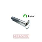 ISO 8677 Carriage Bolt M20x200mm Class A2-70 LUBO Lubrication METRIC Partially Rounded