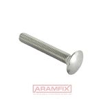 ISO 8677 Carriage Bolt M8x80mm Class A4-80 PLAIN Stainless METRIC Partially Rounded