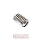 ISO 4766 Set screw Cup-Point M5x12mm Class A1 PLAIN Stainless Slotted METRIC Full Flat