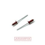 DH Domed Head Blind Rivets 3.2x12mm Aluminium 3,5% MG / Steel RAL 3009 Oxide red 3.2 - 4.7 Grip Range METRIC Domed